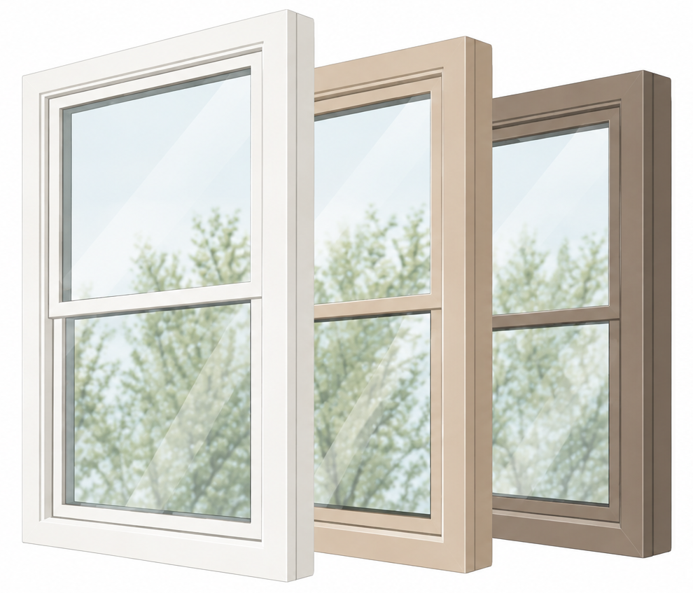 Replacement windows available in white, tan and clay