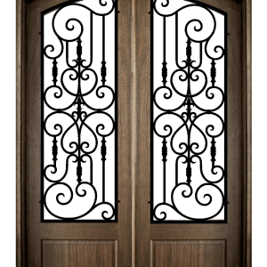 Fleur De Lis Iron Overly Arch Top Double Unit 8-0